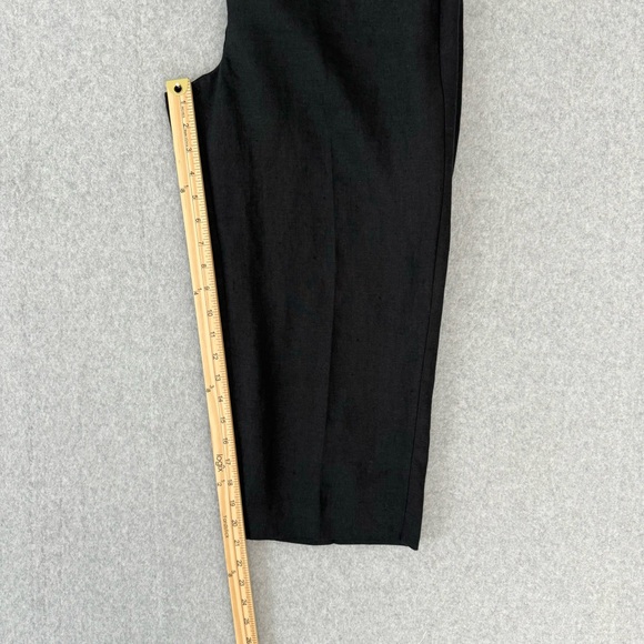 Talbots Womens Pants Size 12 Petite Linen Capri Culottes 34 x 21 Black Pockets - Picture 12 of 15